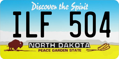 ND license plate ILF504