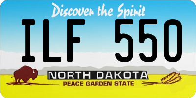 ND license plate ILF550