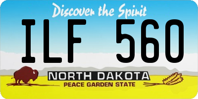 ND license plate ILF560