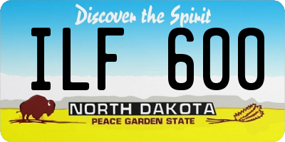 ND license plate ILF600