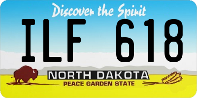 ND license plate ILF618