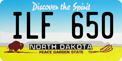 ND license plate ILF650