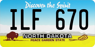 ND license plate ILF670