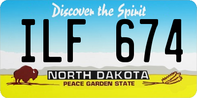 ND license plate ILF674