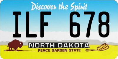 ND license plate ILF678