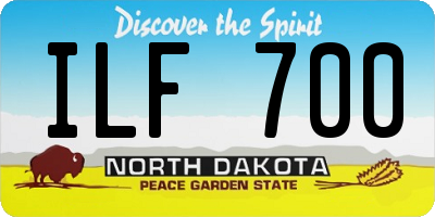ND license plate ILF700