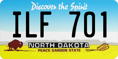 ND license plate ILF701