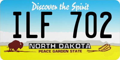 ND license plate ILF702