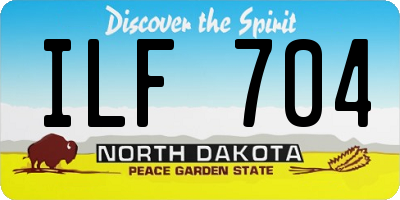 ND license plate ILF704