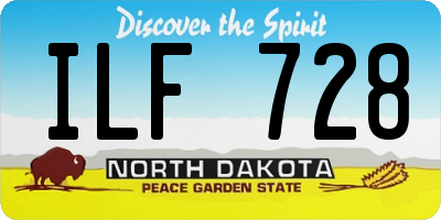 ND license plate ILF728