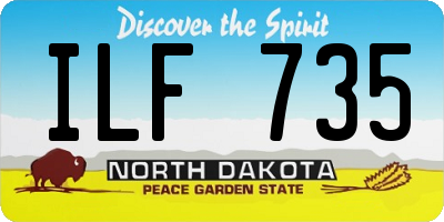 ND license plate ILF735