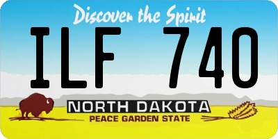 ND license plate ILF740