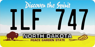 ND license plate ILF747