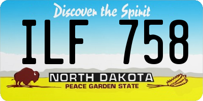 ND license plate ILF758
