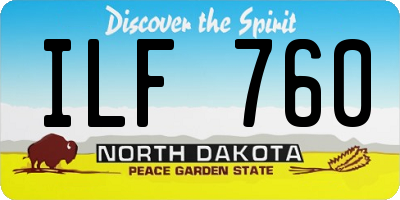 ND license plate ILF760
