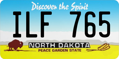 ND license plate ILF765
