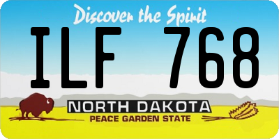 ND license plate ILF768