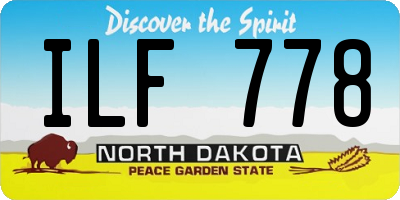 ND license plate ILF778