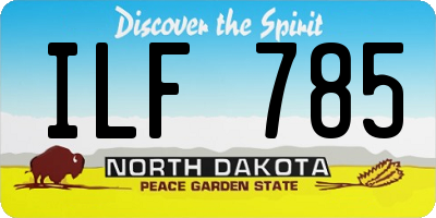 ND license plate ILF785