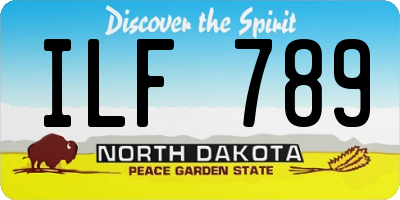 ND license plate ILF789