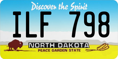 ND license plate ILF798