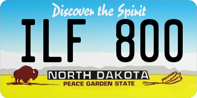 ND license plate ILF800