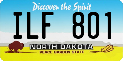 ND license plate ILF801