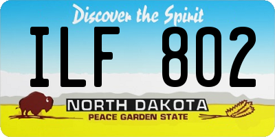 ND license plate ILF802