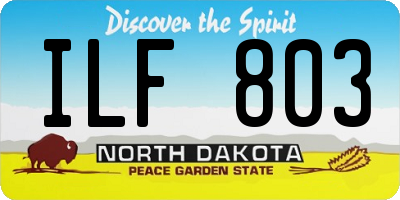 ND license plate ILF803