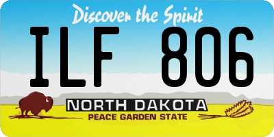 ND license plate ILF806