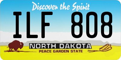 ND license plate ILF808