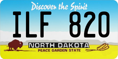ND license plate ILF820