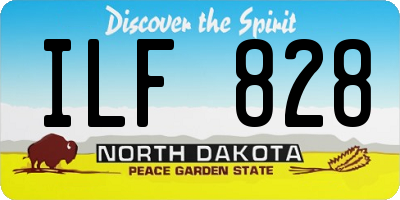 ND license plate ILF828
