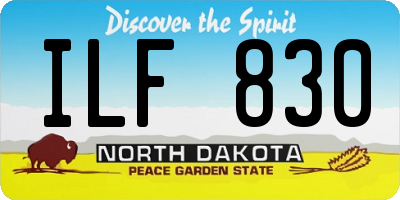 ND license plate ILF830