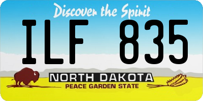 ND license plate ILF835