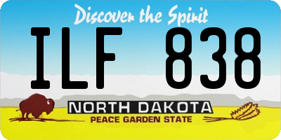 ND license plate ILF838