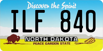 ND license plate ILF840