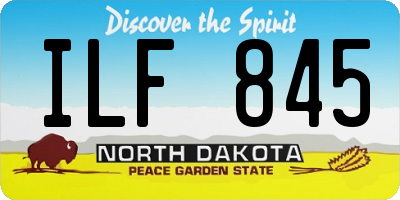 ND license plate ILF845