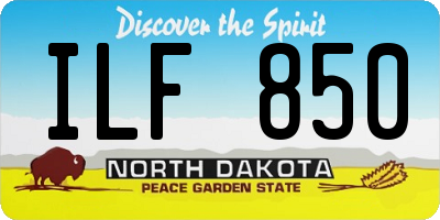ND license plate ILF850