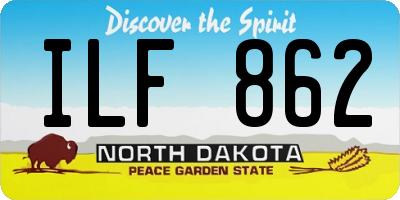 ND license plate ILF862