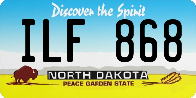ND license plate ILF868
