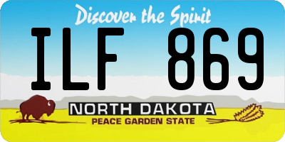 ND license plate ILF869
