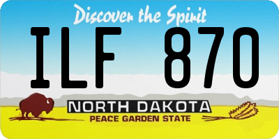 ND license plate ILF870