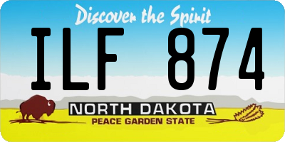 ND license plate ILF874