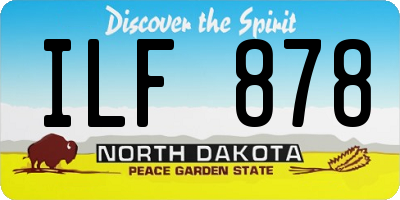 ND license plate ILF878