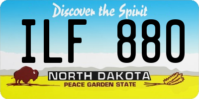 ND license plate ILF880