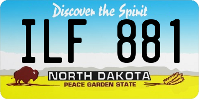 ND license plate ILF881