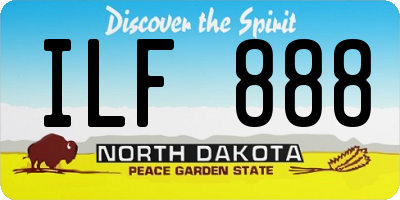 ND license plate ILF888