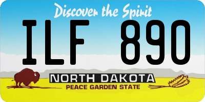 ND license plate ILF890