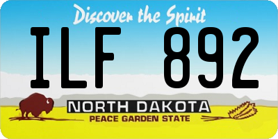 ND license plate ILF892